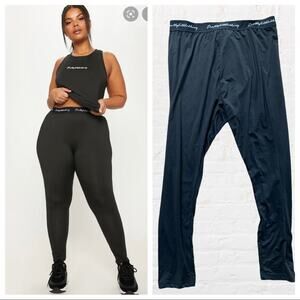 NEW PRETTYLITTLETHING Black Plus Elasticated Band Leggings